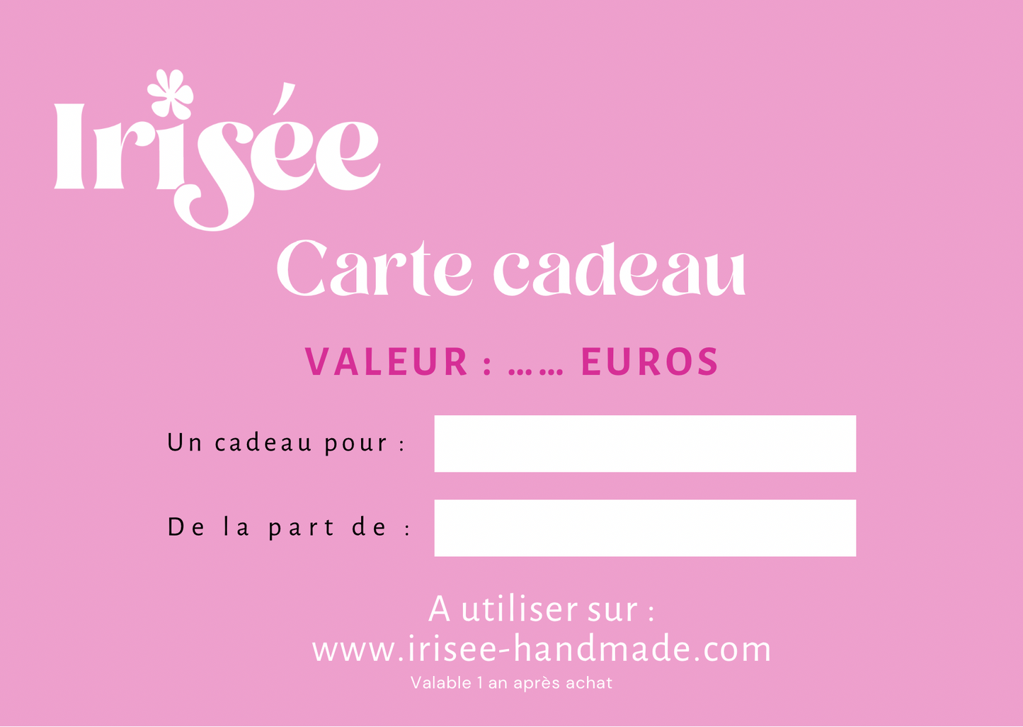 Carte cadeau - Irisée Handmade✨