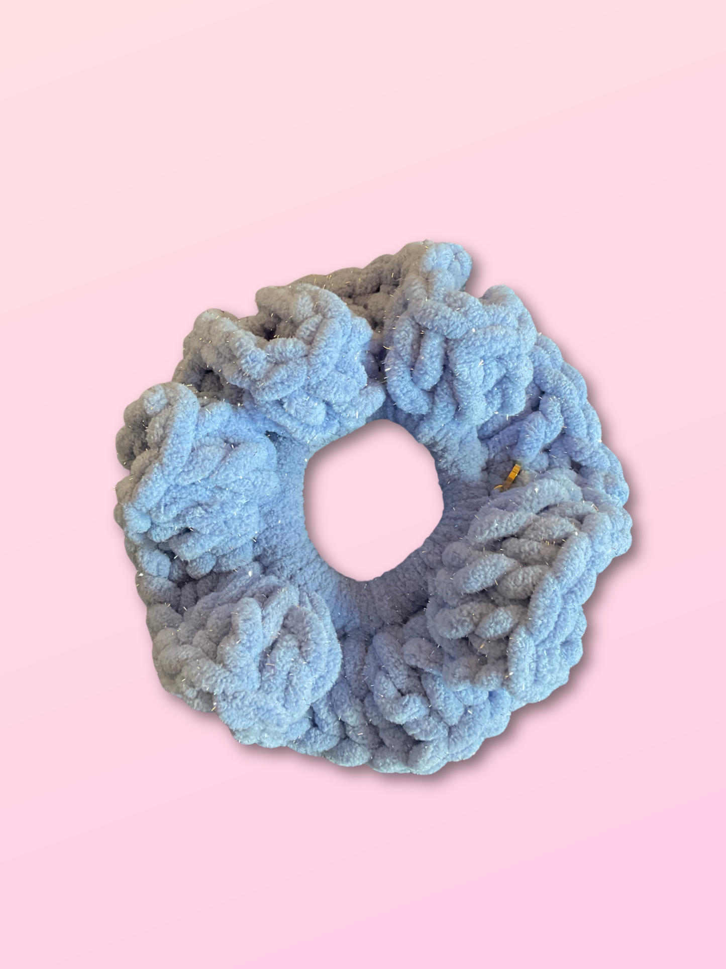 🪩 Scrunchie Francie Bleu jeans pailleté - Large
