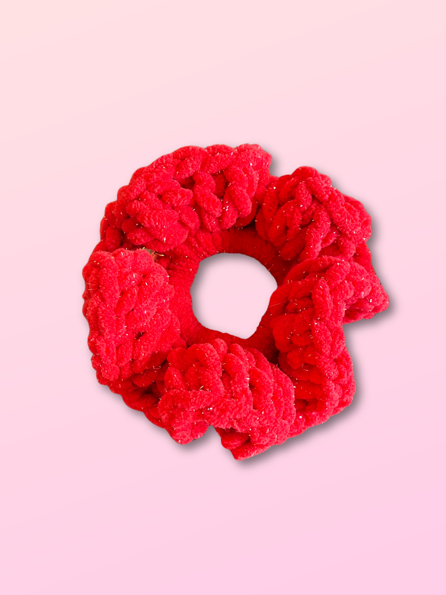 🪩 Scrunchie Francie Rouge pailleté - Large