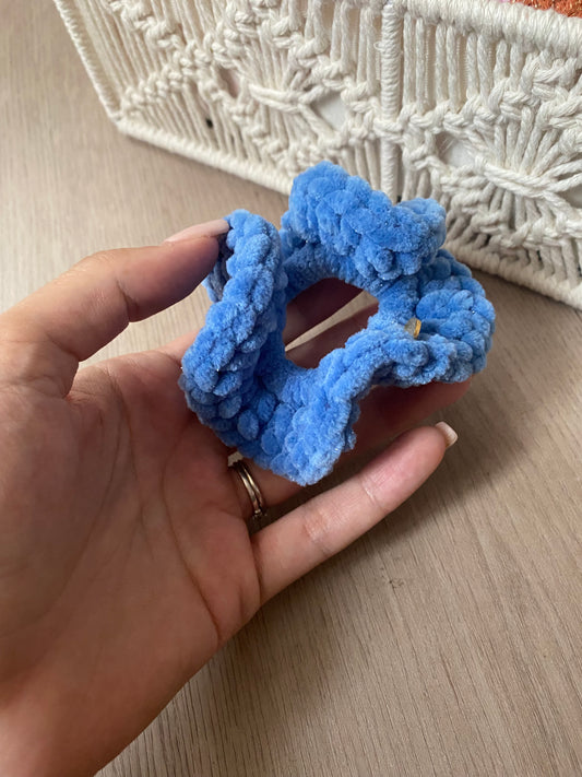 Scrunchie Francie Bleu azur pailleté - Medium