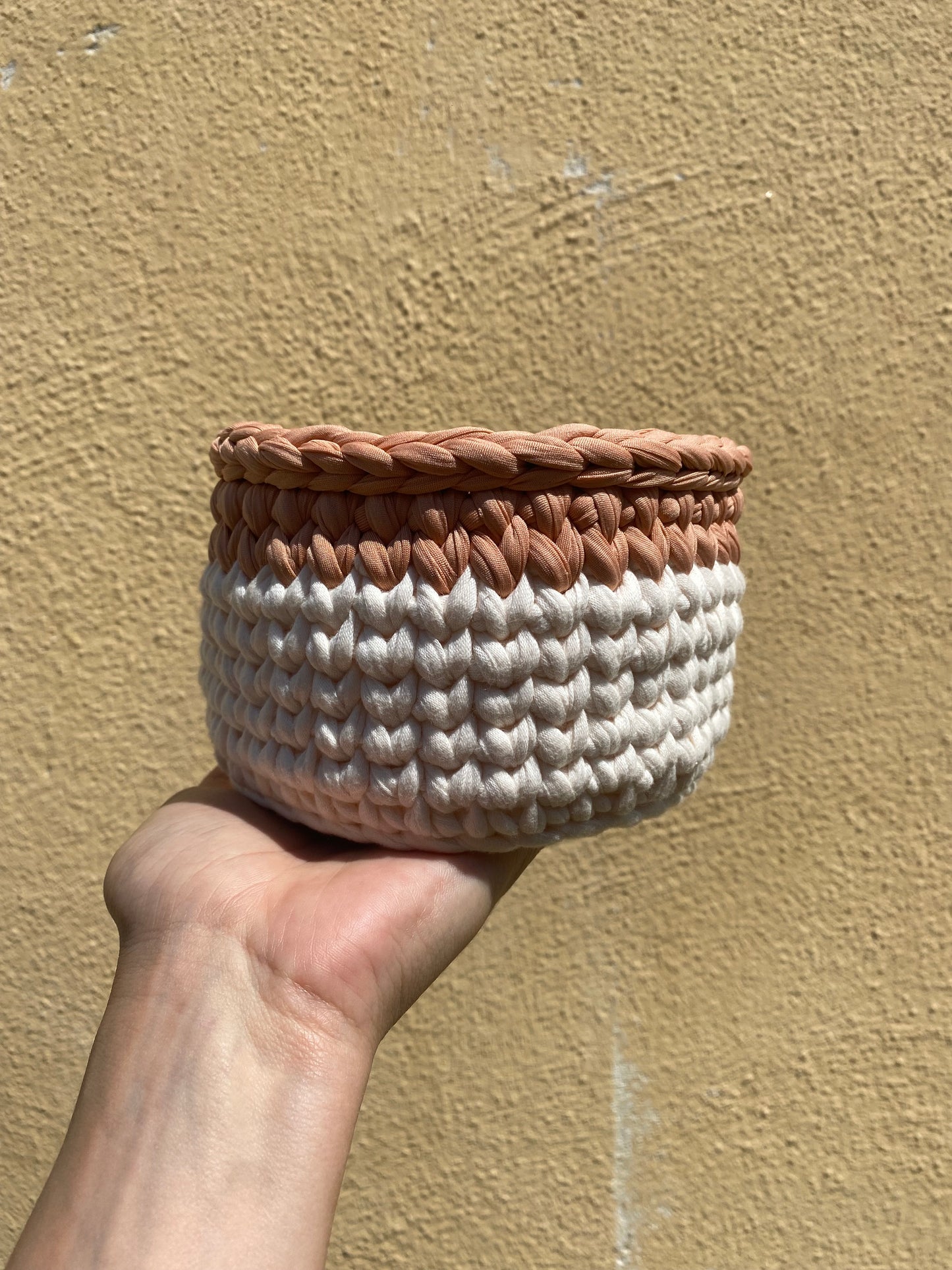 Panier Teresa blanc et beige