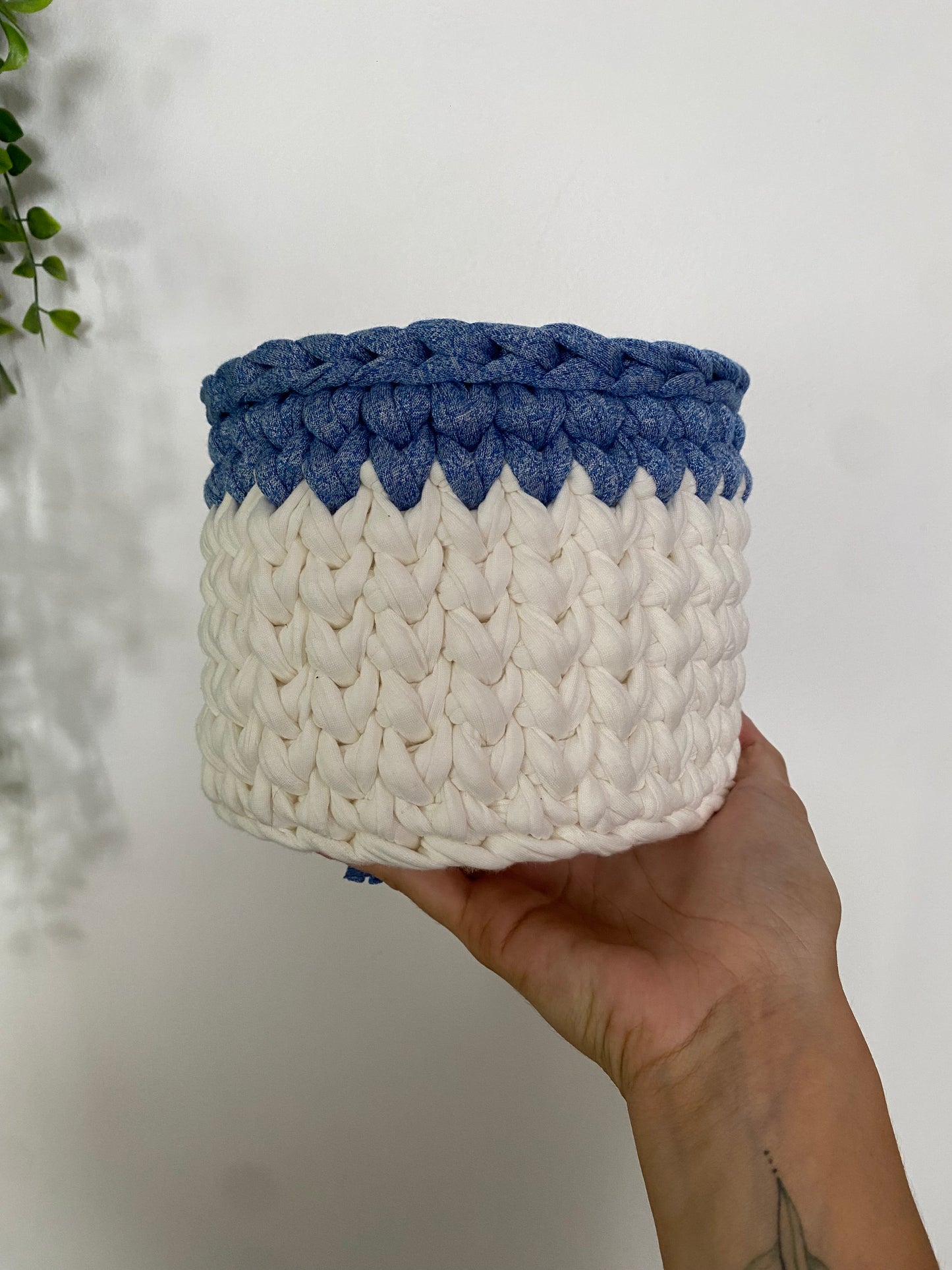 Panier Teresa blanc et bleu ciel