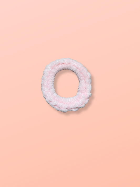 🪩 Scrunchie Francie Rose pâle pailleté - Small