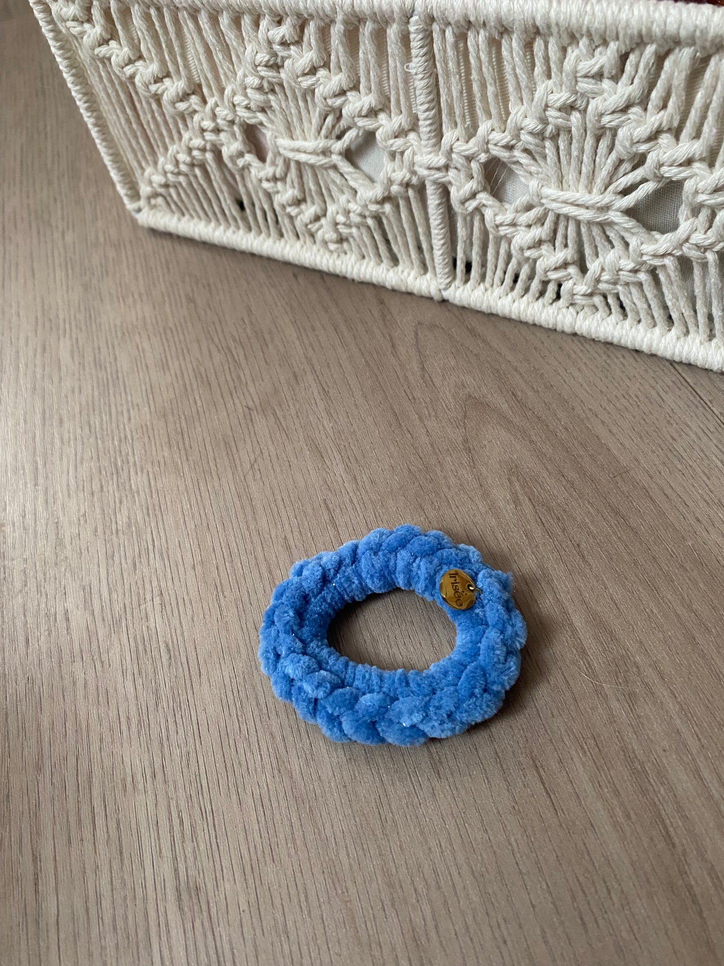 Scrunchie Francie Bleu azur pailleté - Small