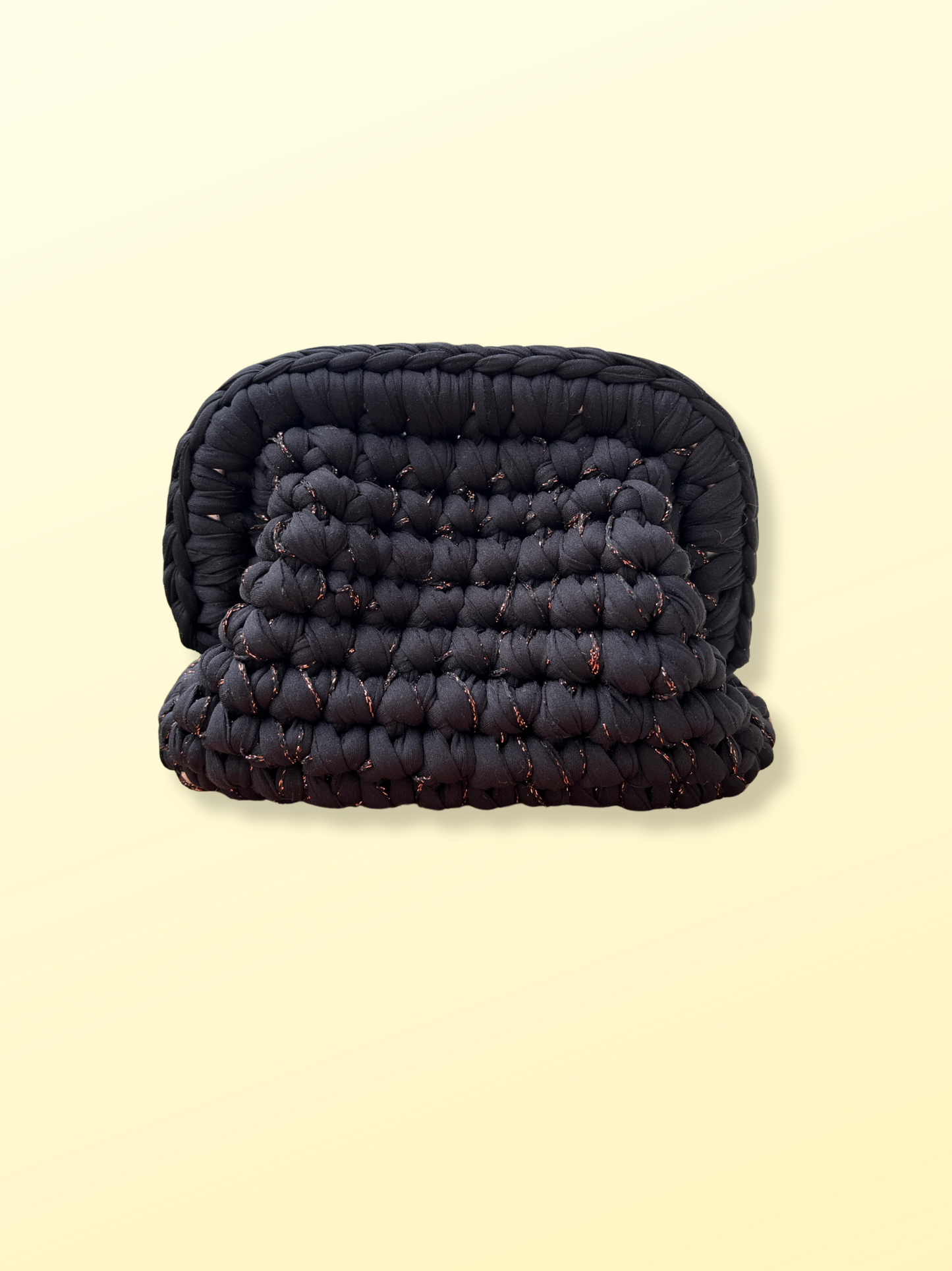 🪩 Bolsa Emilie - Noir et fil lurex cuivre