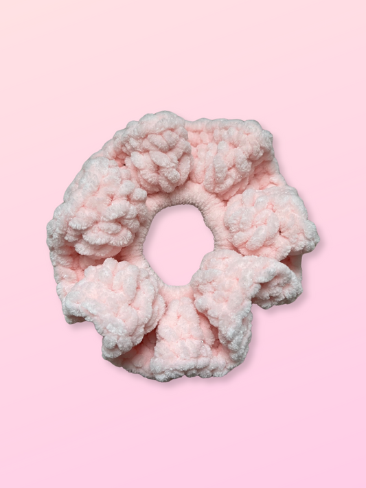 🪩 Scrunchie Francie Rose pâle pailleté - Large