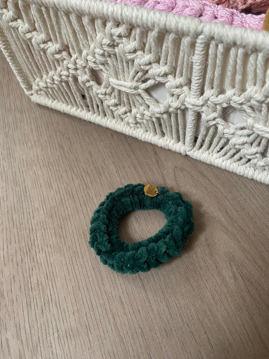 Scrunchie Francie Vert sapin pailleté - Small