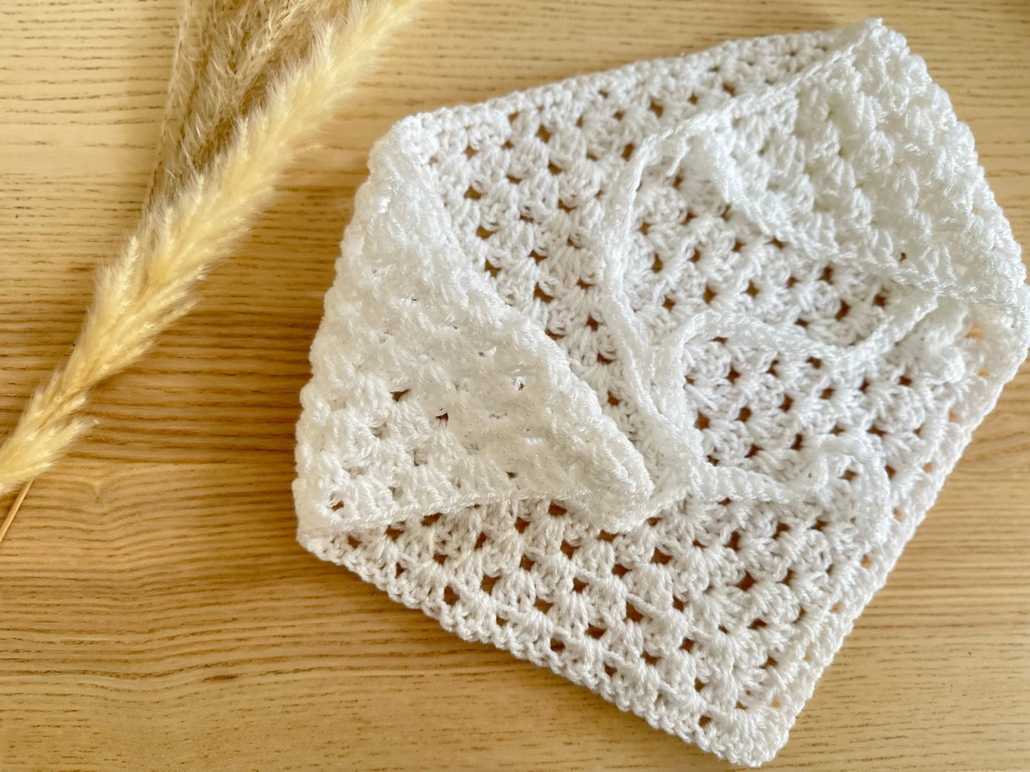 Bandana Sasha Blanc à paillettes - Laine, fait main au crochet 🤍 - Bandana